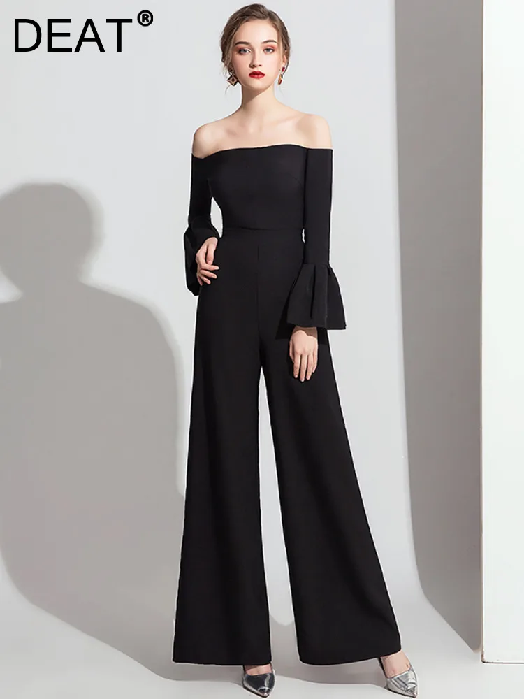DEAT Women's Fashion Evening Jumpsuits Strapless Long Flare Sleeve High Waist Loose Elegant Playsuits Summer 2024 New 13DB3434
DEAT Women's Fashion Evening Jumpsuits Strapless Long Flare Sleeve High Waist Loose Elegant Playsuits Summer 2024 New 13DB3434