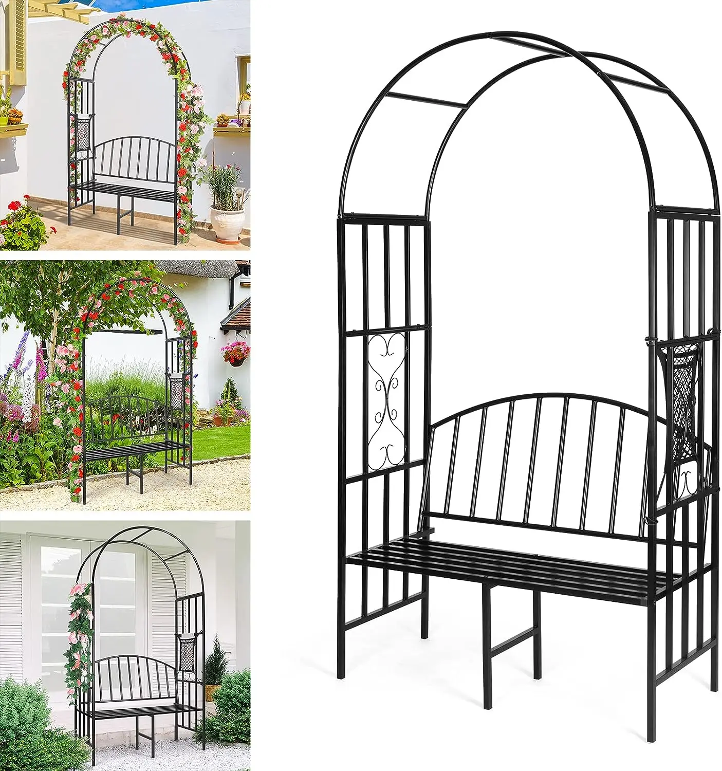 Arch with Bench Heavy Duty (Holds 660lbs-250kg) | Metal Garden Arch Arbor Archway for Climbing Plant & Two People Seat Bench
Arch with Bench Heavy Duty (Holds 660lbs-250kg) | Metal Garden Arch Arbor Archway for Climbing Plant & Two People Seat Bench