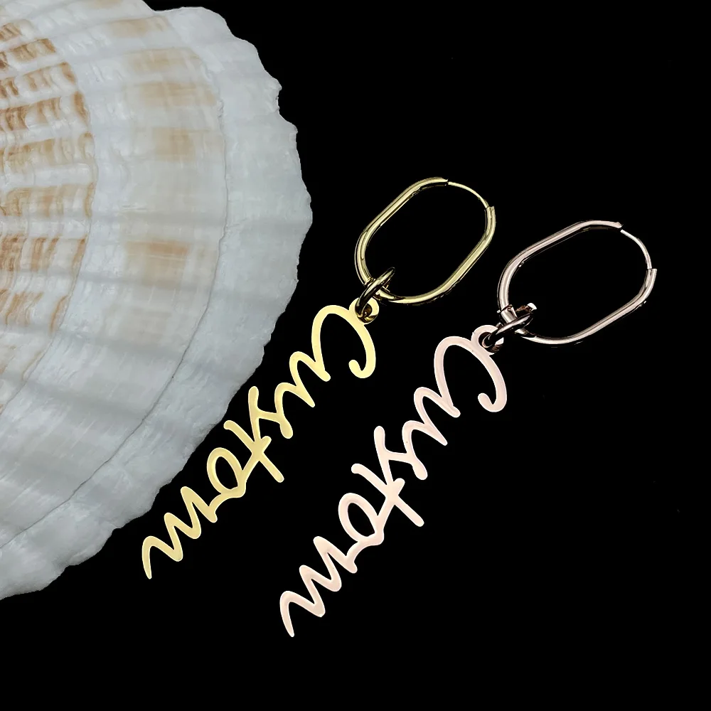 Custom Name Earrings for Women Personalized Letter Pendant Designer Drop Earrings Stainless Steel Jewelry Gifts Pendientes Mujer
Custom Name Earrings for Women Personalized Letter Pendant Designer Drop Earrings Stainless Steel Jewelry Gifts Pendientes Mujer