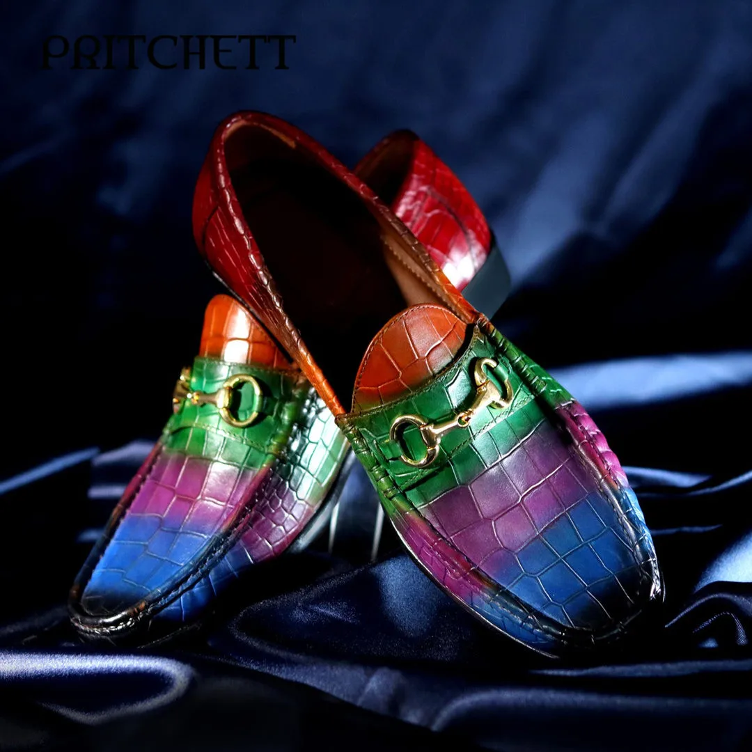Color Leather Metal Round Buckle Loafers Round Toe Crocodile Pattern Square Root Low Heel Slip On Comfortable Men's Shoes
Color Leather Metal Round Buckle Loafers Round Toe Crocodile Pattern Square Root Low Heel Slip On Comfortable Men's Shoes