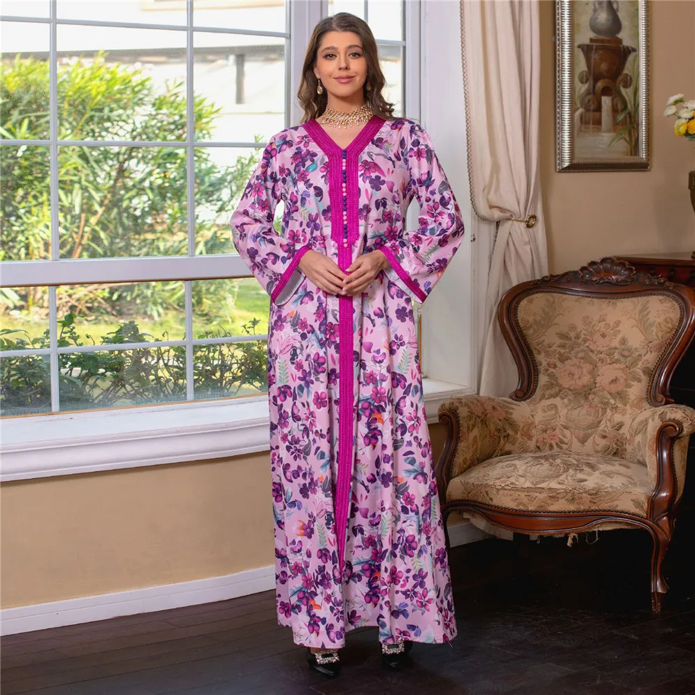Eid Mubarak Floral Print Maxi Dress Muslim Women Hijab Abaya Dubai Turkey Kaftan Islamic Clothing Robe Ramadan Djellaba Caftan
Eid Mubarak Floral Print Maxi Dress Muslim Women Hijab Abaya Dubai Turkey Kaftan Islamic Clothing Robe Ramadan Djellaba Caftan