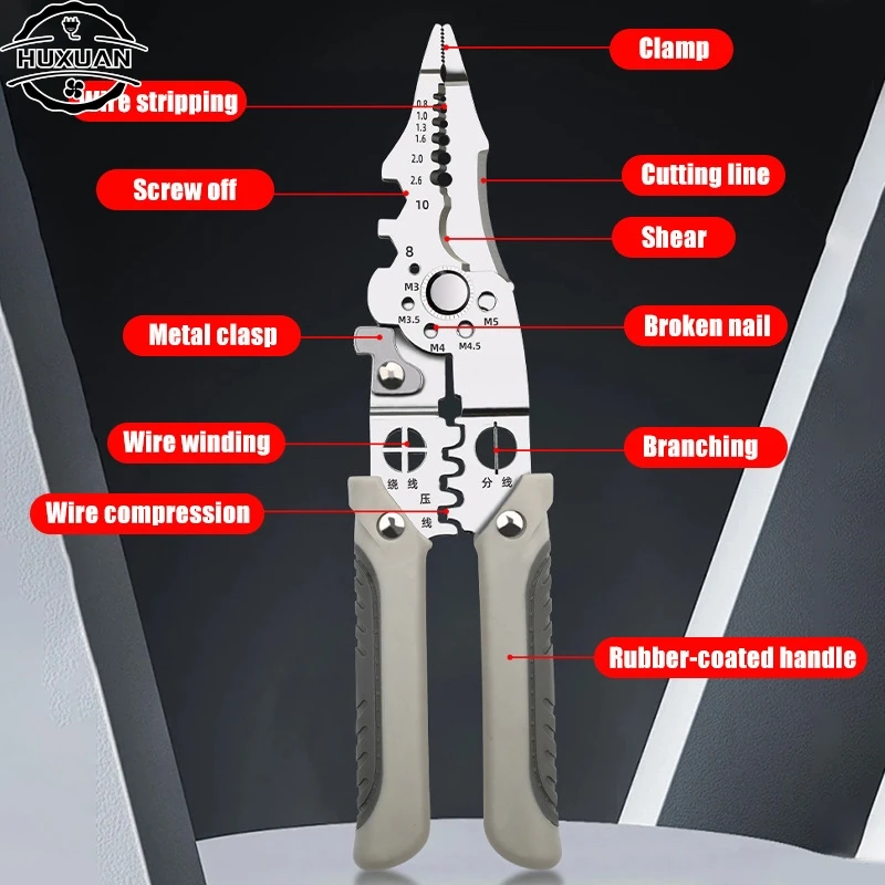 Crimper Cable Cutter Adjustable Automatic Wire Stripper Multifunctional Stripping Crimping Pliers Terminal Hand Tool 1pc
Crimper Cable Cutter Adjustable Automatic Wire Stripper Multifunctional Stripping Crimping Pliers Terminal Hand Tool 1pc