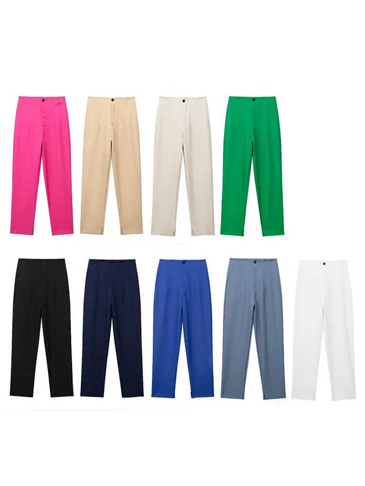 Kumsvag 2023 Women Summer Straight Pants Casual Solid High Waist Ankle-Length Pant Female Elegant Street Trousers Clothing
Kumsvag 2023 Women Summer Straight Pants Casual Solid High Waist Ankle-Length Pant Female Elegant Street Trousers Clothing
