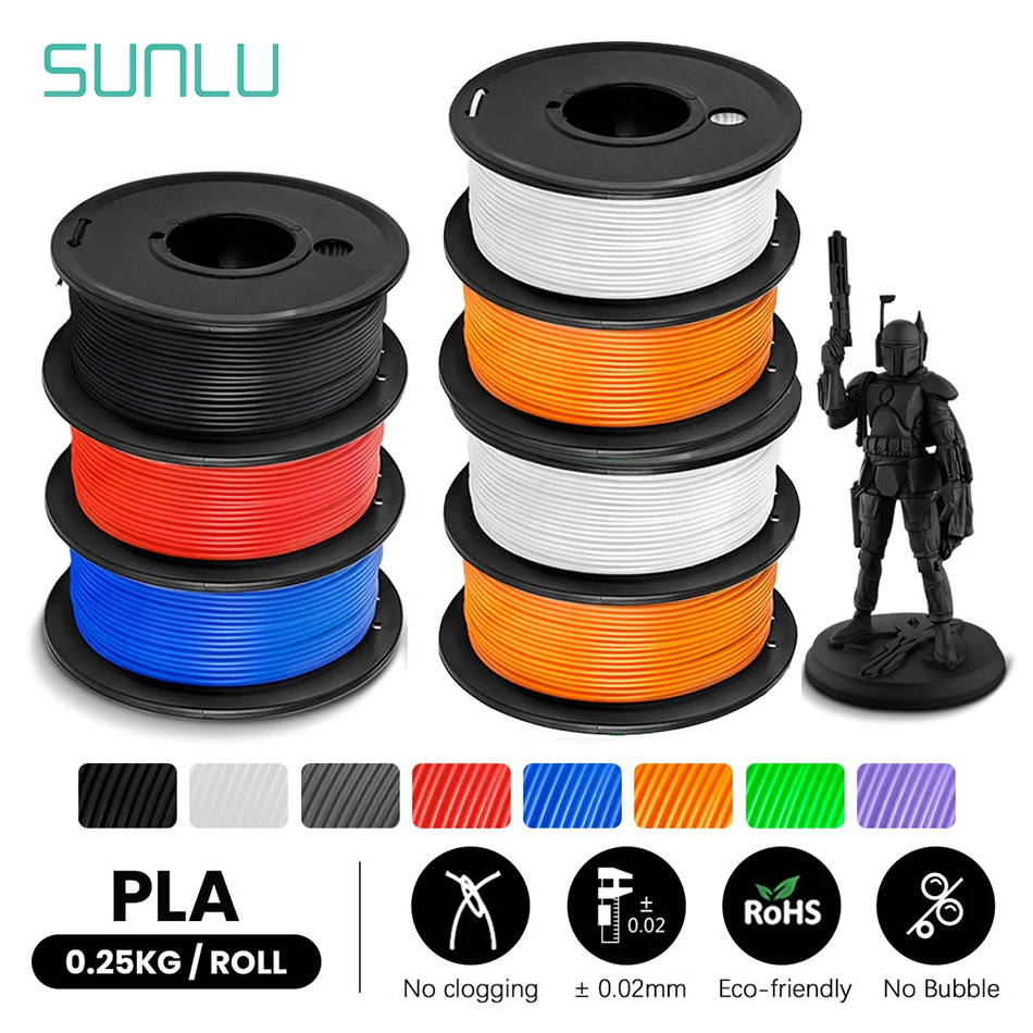 SUNLU 7Rolls PLA Filament 3D Printer 1.75MM Colors Matching Mini Spool 0.25KG/Roll Less Wasting No Bubble Non-Toxic Eco-Friendly
SUNLU 7Rolls PLA Filament 3D Printer 1.75MM Colors Matching Mini Spool 0.25KG/Roll Less Wasting No Bubble Non-Toxic Eco-Friendly