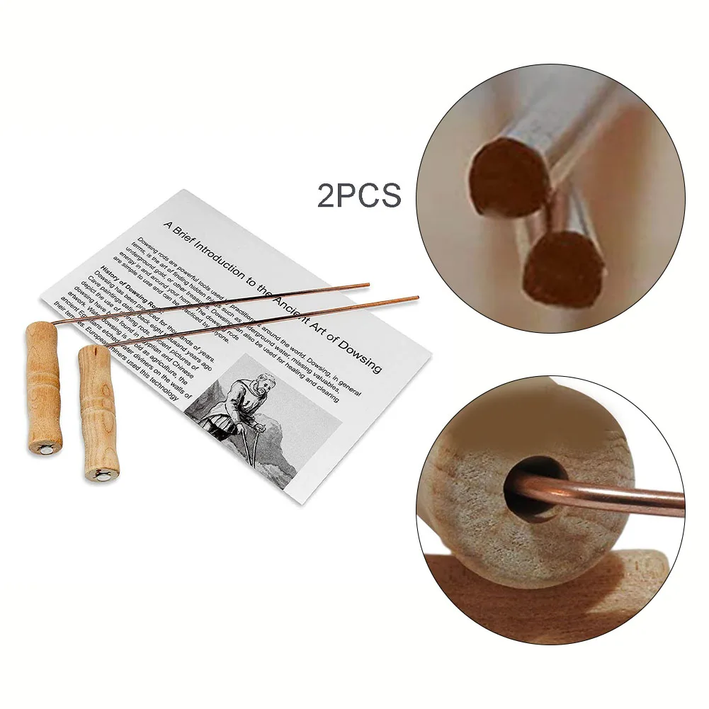 2pcs 99.9% Pure Copper Probes Rod For Divination Tool With Wooden Handles Round Copper Poles Wood Handles For Water Treasure
2pcs 99.9% Pure Copper Probes Rod For Divination Tool With Wooden Handles Round Copper Poles Wood Handles For Water Treasure