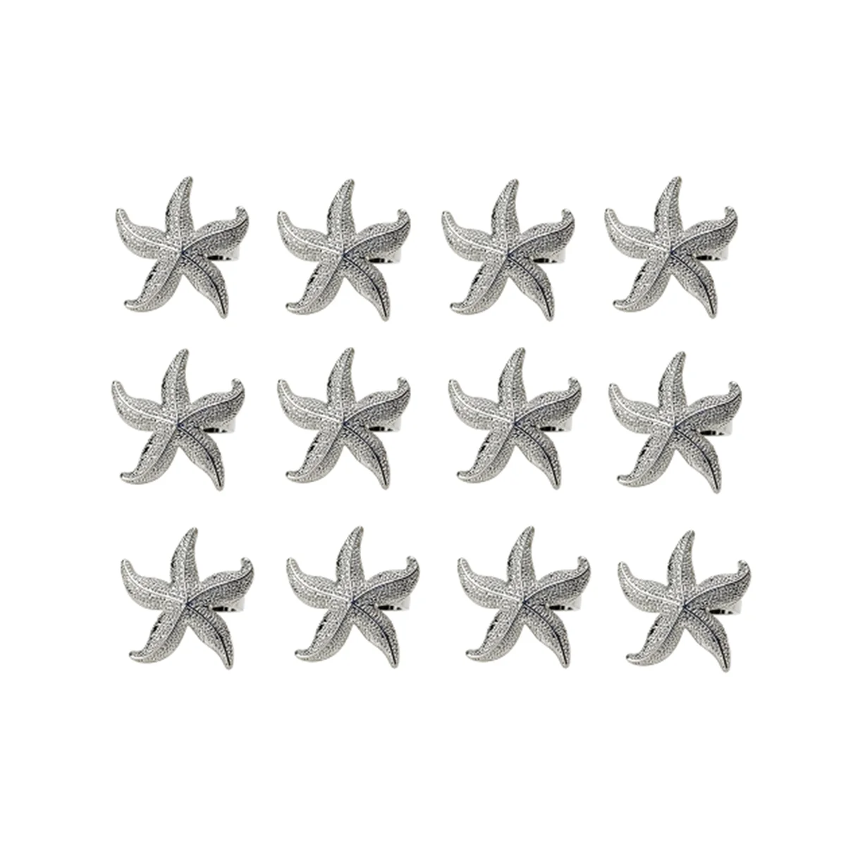 

Кольца для салфеток в виде морской звезды, 12 серебряных украшений для летней свадебной вечеринки, пляжного стола