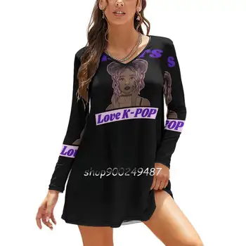 Um Conto de Fadas Sombrio em Forma de Vestido: O Vestido de Coraline 7 Sisters Love K-Pop-# Stop Asian Hate Women Casual High Waist Mini Dress Long Sleeve Dress Autumn New Fashion Dress Black Women