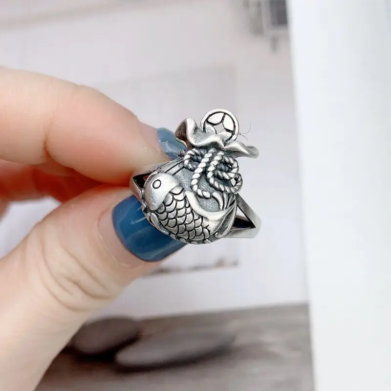 Carp Lucky Bag Ring Personality Design Trend Finger Ring for Men Women Charms Casual Couple Party Fashion Jewelry Carp Lucky Bag Ring Personality Design Trend Finger Ring for Men Women Charms Casual Couple Party Fashion Jewelry