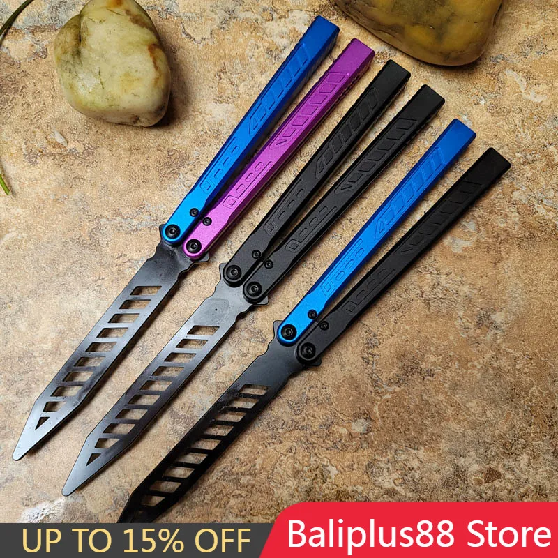 

Newest Theone Falcon Butterfly Knife Trainer Bushings Channel 6062 Aviation Aluminum Handle D2 Blade EDC Pocket Tactical Knife