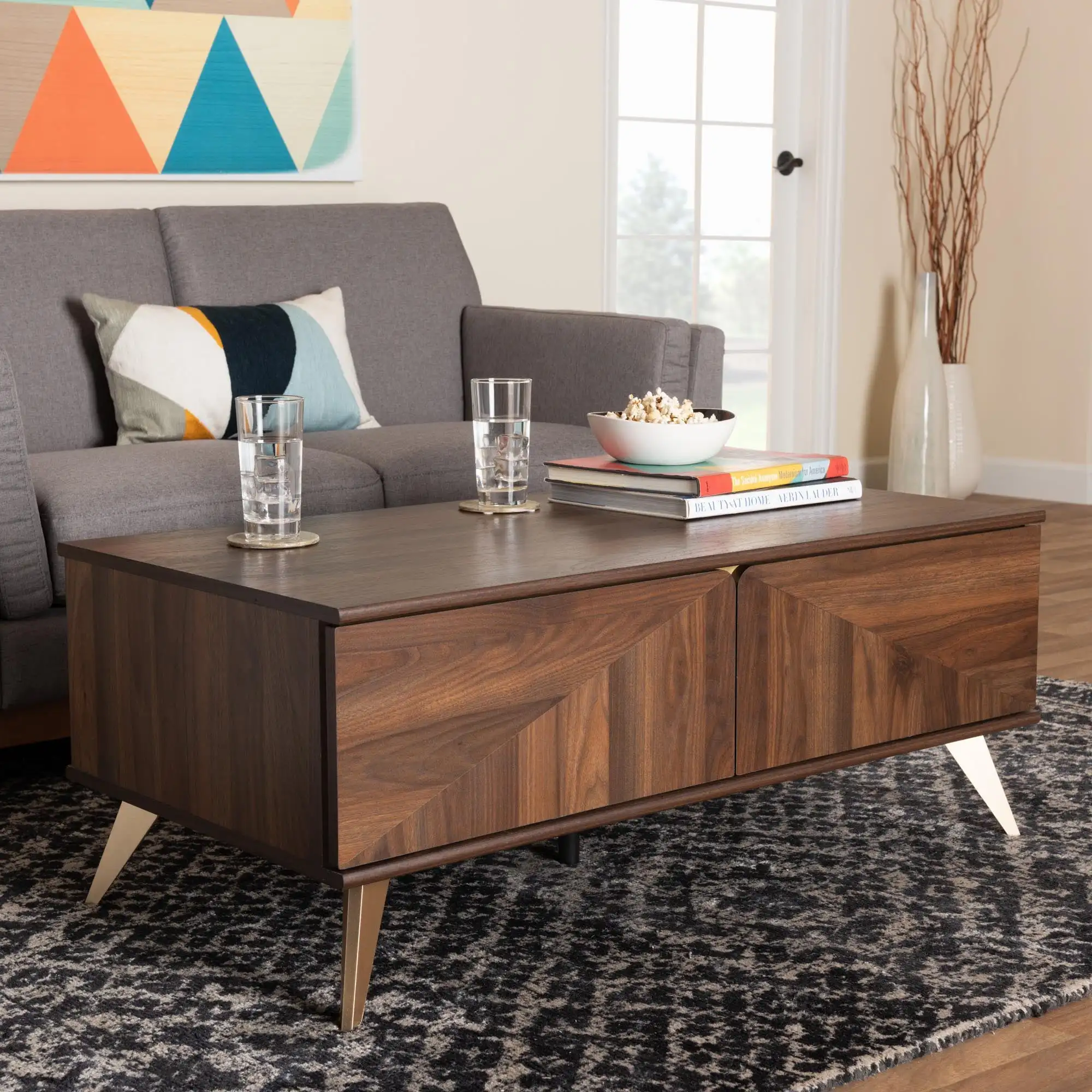 Baxton Studio Graceland Mid-Century Modern Transitional Walnut Brown Finished Wood 2-Drawer Coffee Table
Baxton Studio Graceland Mid-Century Modern Transitional Walnut Brown Finished Wood 2-Drawer Coffee Table