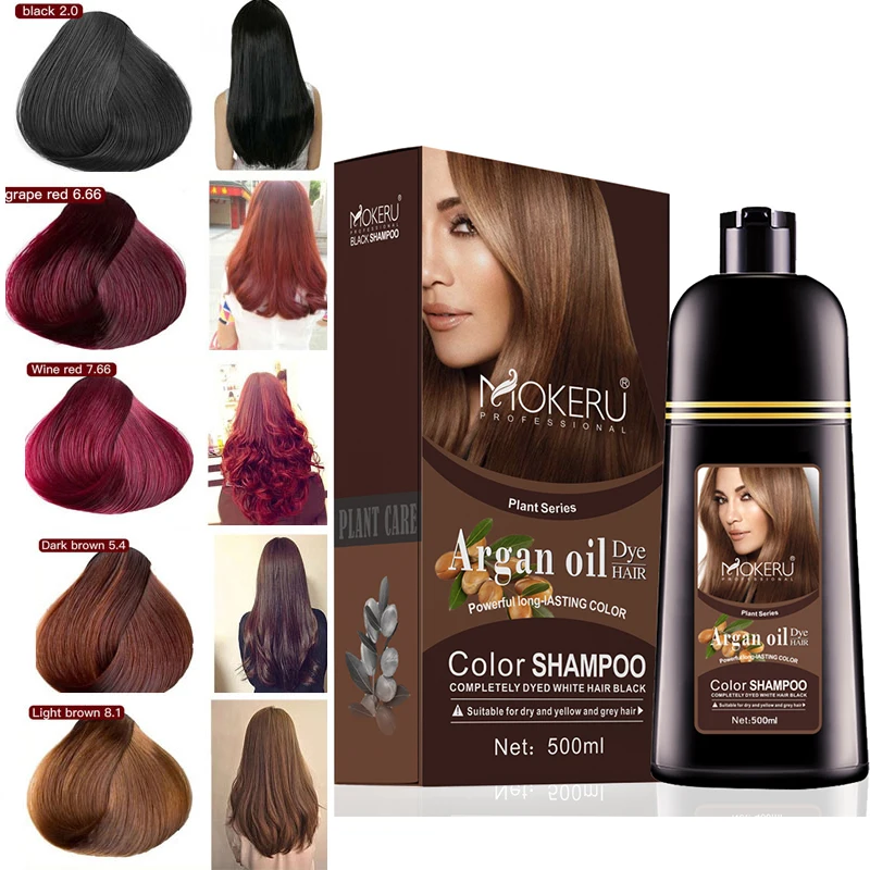 Mokeru Natural Organic Brown Color Long Lasting Argan Oil Black Hair Dye Shampoo For Woman Permanent Hair Color Dying
Mokeru Natural Organic Brown Color Long Lasting Argan Oil Black Hair Dye Shampoo For Woman Permanent Hair Color Dying