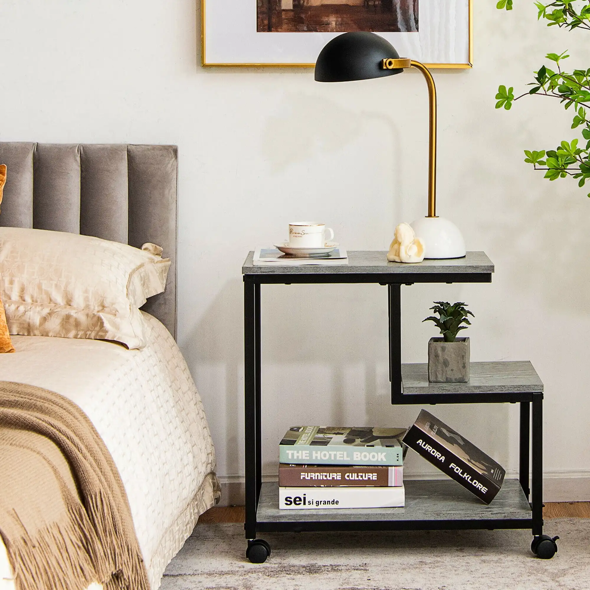 Gymax 3 Tier End Table Black/Gray narrow The room is tidy strong and sturdy Durable Store different items
Gymax 3 Tier End Table Black/Gray narrow The room is tidy strong and sturdy Durable Store different items
