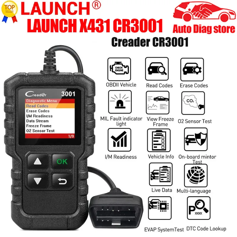 Диагностический сканер LAUNCH X431 CR3001, диагностический сканер OBD2 для диагностики ошибок двигателя
Диагностический сканер LAUNCH X431 CR3001, диагностический сканер OBD2 для диагностики ошибок двигателя