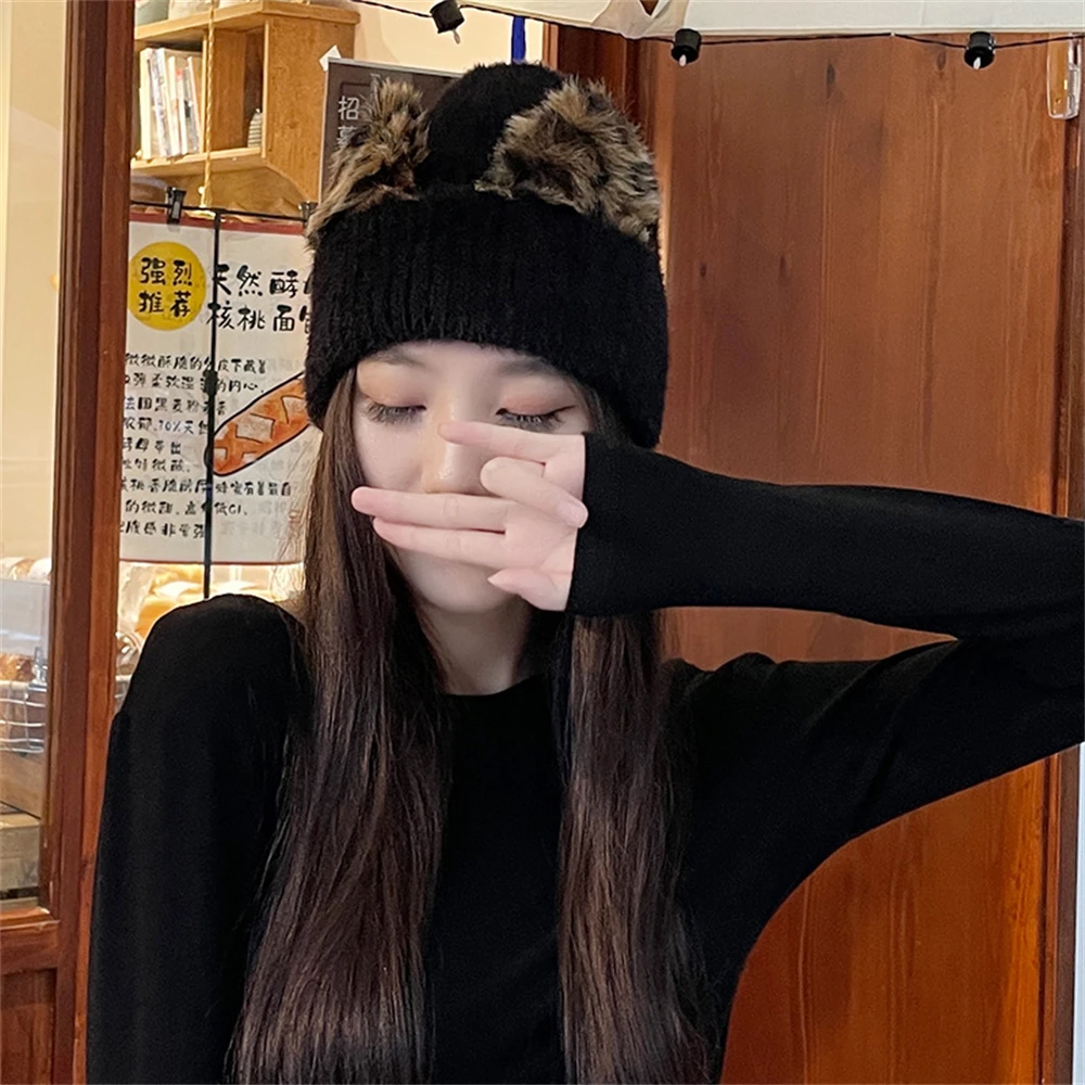 Lovely Cat Ears Soft Knitted Hat Women Leopard Three-Dimensional Cat Ears Wool Hat Skullies Beanies Hip Hop Clothing Accessories
Lovely Cat Ears Soft Knitted Hat Women Leopard Three-Dimensional Cat Ears Wool Hat Skullies Beanies Hip Hop Clothing Accessories
