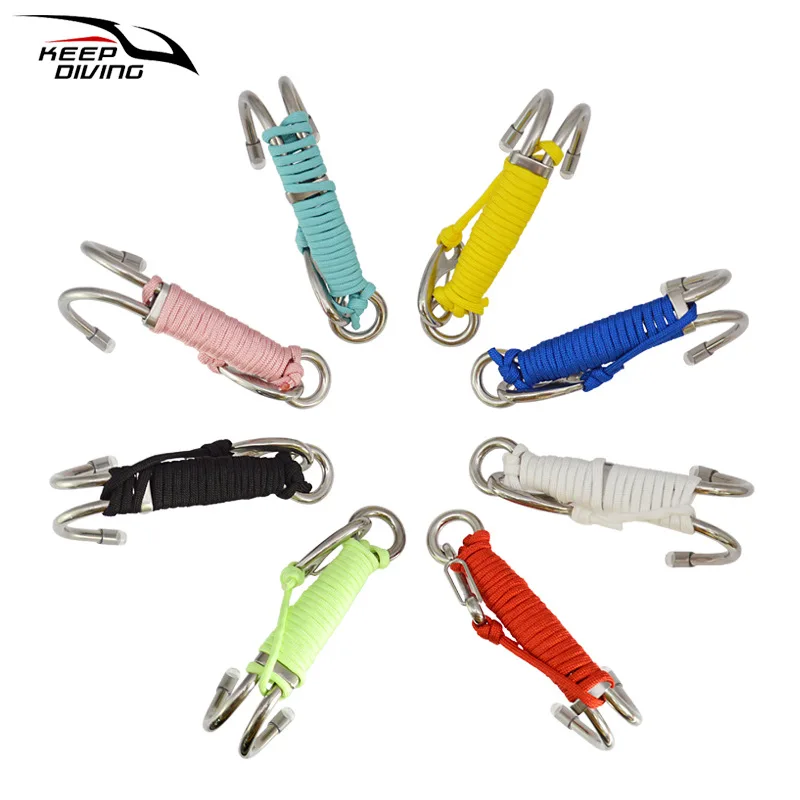 316 Stainless Steel Double Reef Hook With Luminous Rope Corrosion Preventive Scuba Diving BCD Safe Equipment
316 Stainless Steel Double Reef Hook With Luminous Rope Corrosion Preventive Scuba Diving BCD Safe Equipment