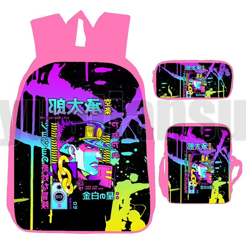 Hot Anime Jojo Bizarre Adventure School Bags for Teenager Girls 3D Pink Japan Killer Queen Backpack 3 In 1 Set Back Pack 16 Inch
Hot Anime Jojo Bizarre Adventure School Bags for Teenager Girls 3D Pink Japan Killer Queen Backpack 3 In 1 Set Back Pack 16 Inch