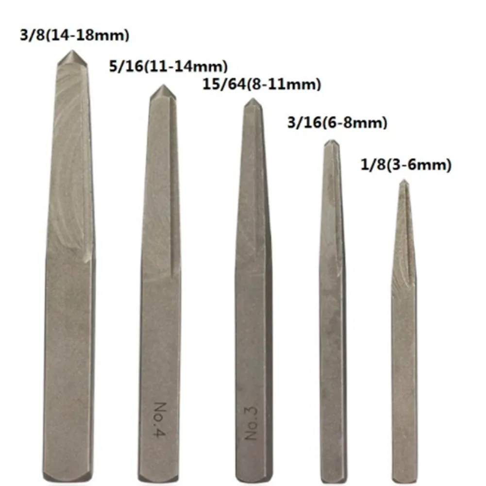 5pcs Car Screw Extractor Broken Damaged Bolt Easy Out Removal Tool Square Type Screw Extractor For Easy Disassembly Tools
5pcs Car Screw Extractor Broken Damaged Bolt Easy Out Removal Tool Square Type Screw Extractor For Easy Disassembly Tools