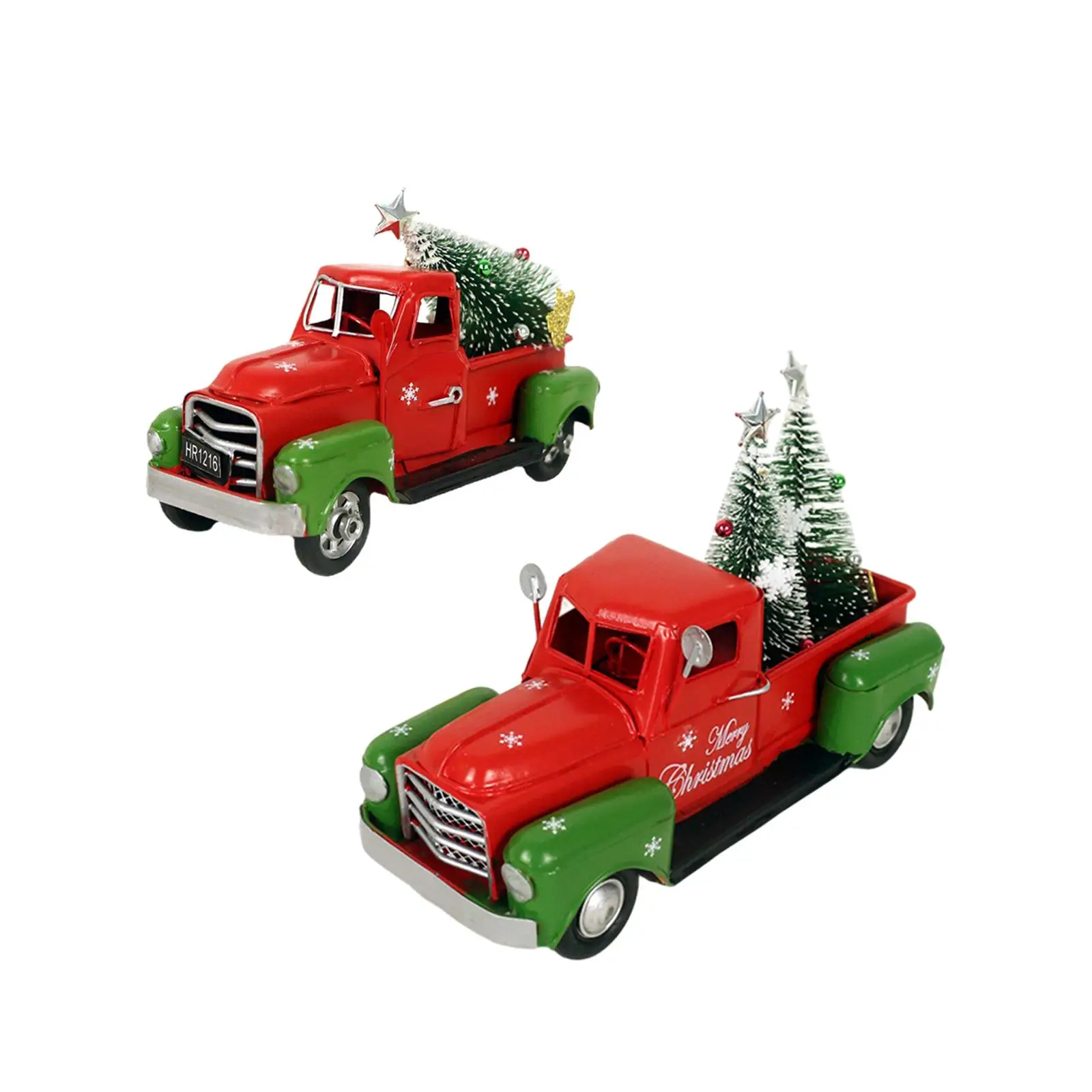 

Рождественская скульптура Красного грузовика в винтажном стиле с рождественской елкой фермерские рождественские украшения модель автомобиля для центрального стола