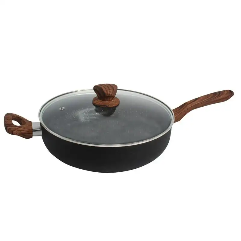 quart Black Stone Jumbo Cooker Pan with Glass Lid and Woodlook Handles Induction stove Omelette pan Cookware Juego de sartenes P
quart Black Stone Jumbo Cooker Pan with Glass Lid and Woodlook Handles Induction stove Omelette pan Cookware Juego de sartenes P