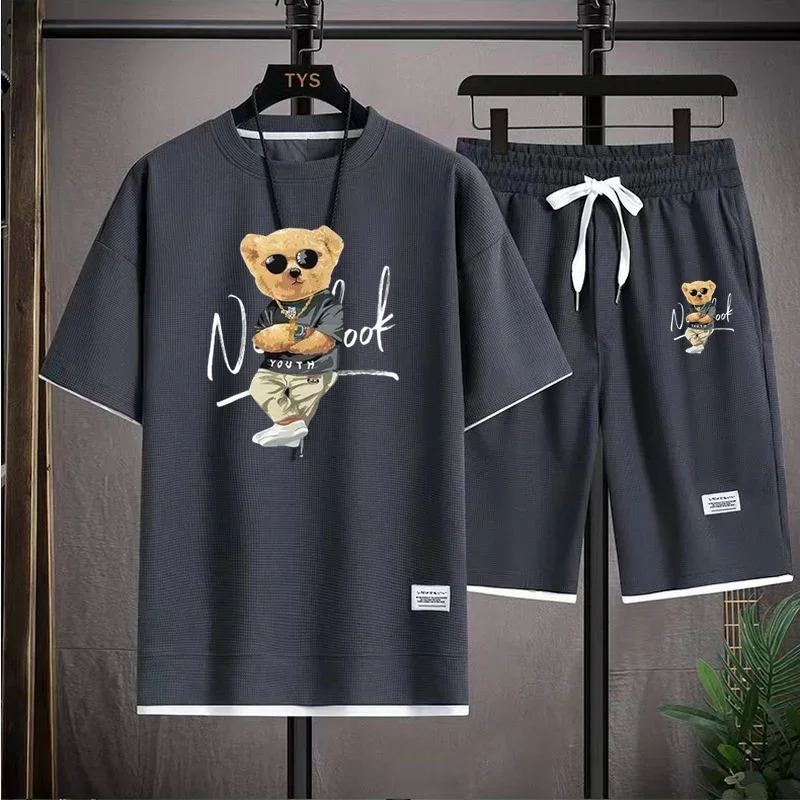 Summer men's designer clothing Short sleeve sportswear set Fashion Harajuku casual short sleeve T-shirt + shorts 2 piece set
Summer men's designer clothing Short sleeve sportswear set Fashion Harajuku casual short sleeve T-shirt + shorts 2 piece set