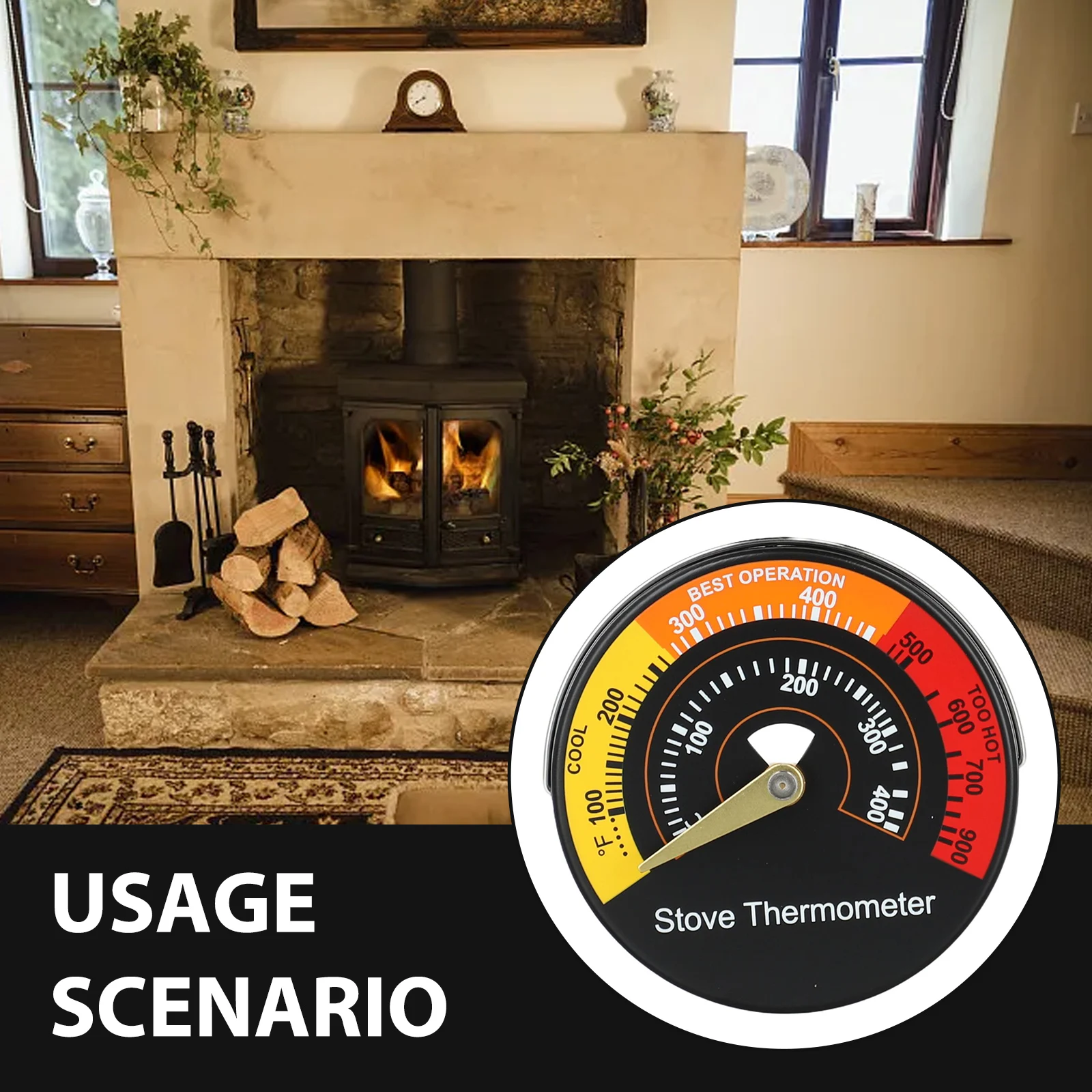 Magnetic Dial Thermometer Fireplace Fan Exclusive Gold Needl Bright Ed Gold Needles Conveniently Placed Durable Aluminum Dial
Magnetic Dial Thermometer Fireplace Fan Exclusive Gold Needl Bright Ed Gold Needles Conveniently Placed Durable Aluminum Dial