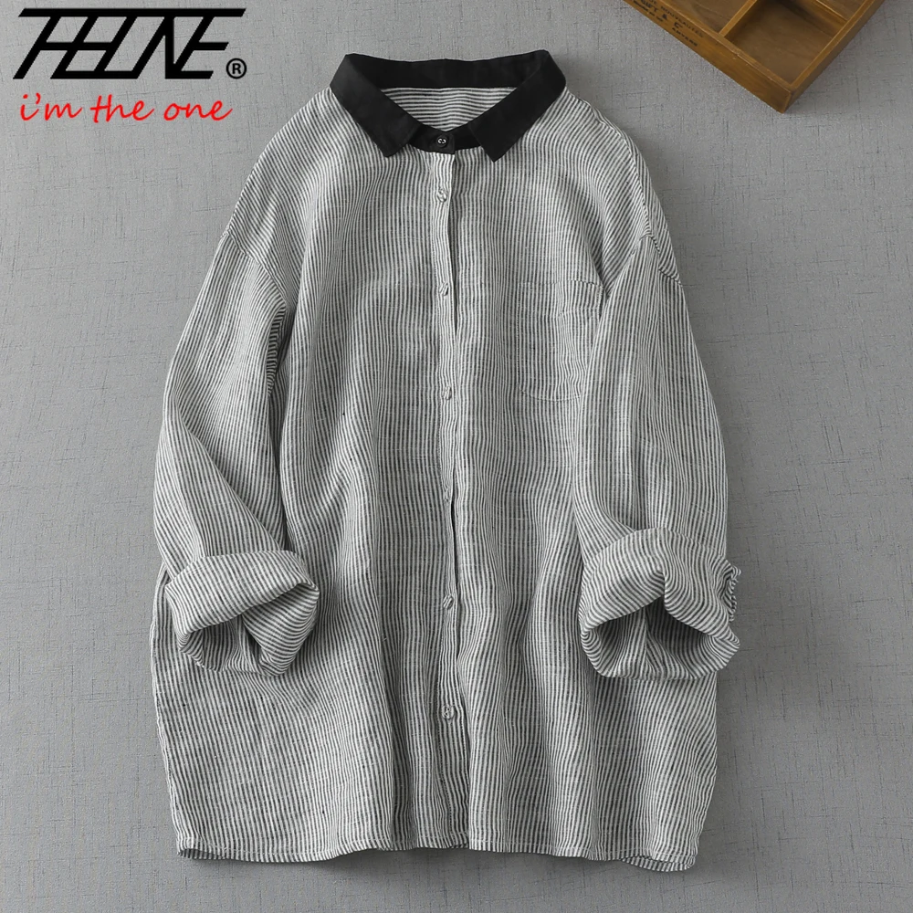 fashion woman blouse 2023 blusa mujer camisas Women shirts Long Sleeve Striped Button Autumn Winter Casual vintage cotton linen
fashion woman blouse 2023 blusa mujer camisas Women shirts Long Sleeve Striped Button Autumn Winter Casual vintage cotton linen
