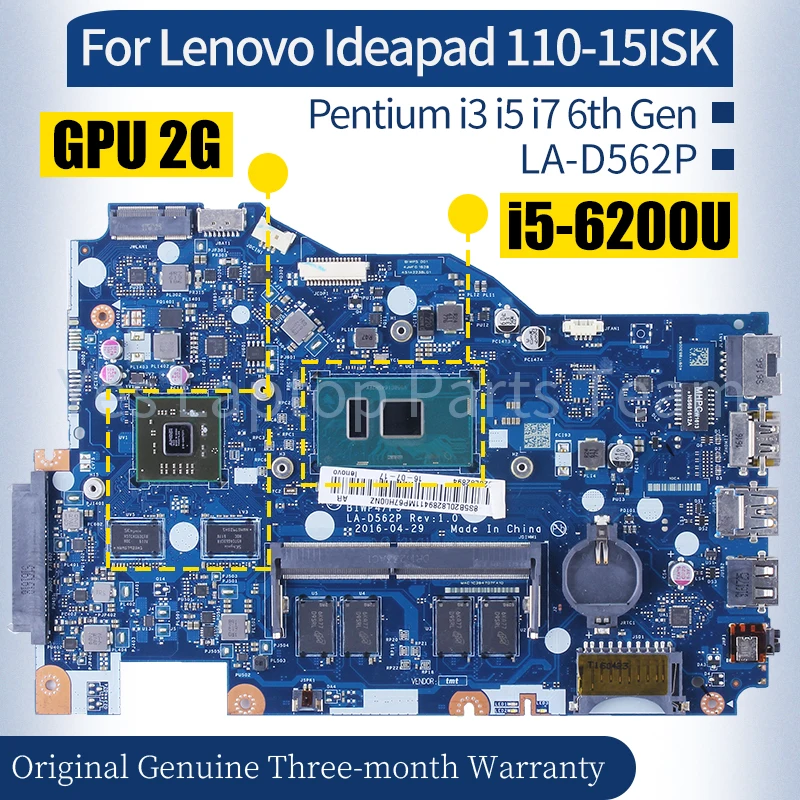 LA-D562P для Lenovo Ideapad 110-15ISK материнская плата для ноутбука 5B20L8290211 5B20N048711 Pentium i3i5i7 6-го поколения материнская плата для ноутбука
LA-D562P для Lenovo Ideapad 110-15ISK материнская плата для ноутбука 5B20L8290211 5B20N048711 Pentium i3i5i7 6-го поколения материнская плата для ноутбука