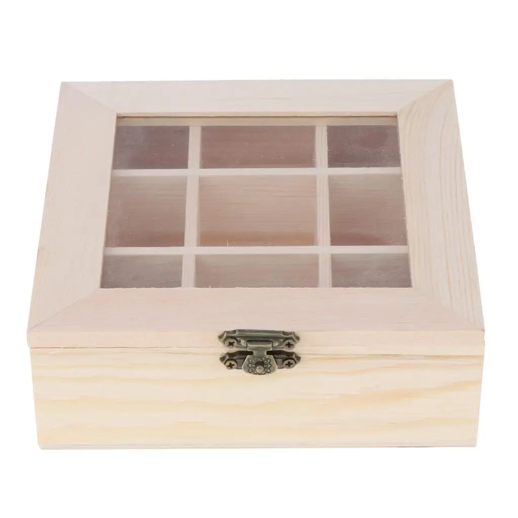 9 Grids Unpainted Wood Jewelry Box Gift Packing Box, Display Boxes Storage Trinkets Case Gift Box
9 Grids Unpainted Wood Jewelry Box Gift Packing Box, Display Boxes Storage Trinkets Case Gift Box