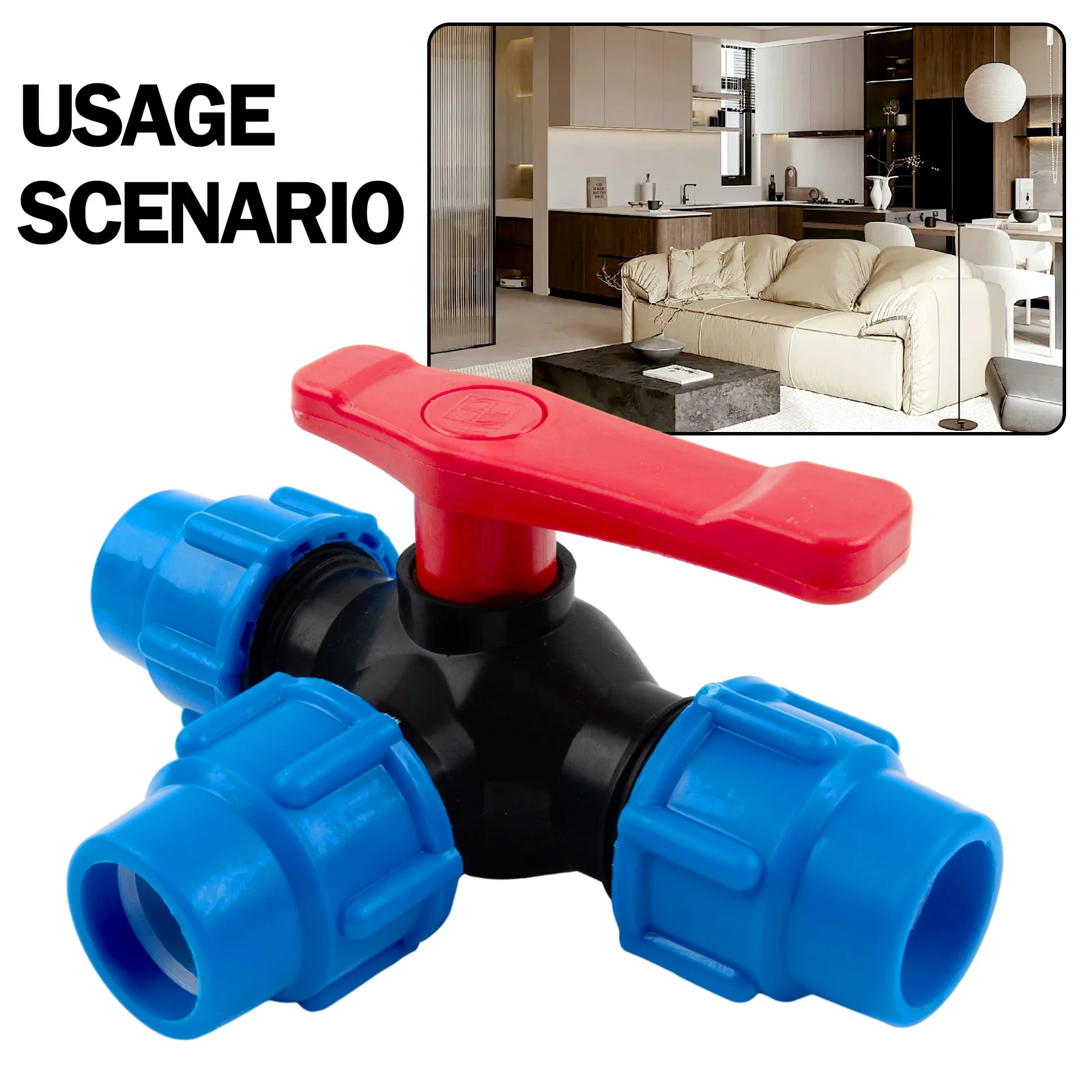 PE Pipe 3-Way Ball Valve Plastic Pipe Joint Household Industrial Water Supply Accessories 20/25/32/40/50mm
PE Pipe 3-Way Ball Valve Plastic Pipe Joint Household Industrial Water Supply Accessories 20/25/32/40/50mm