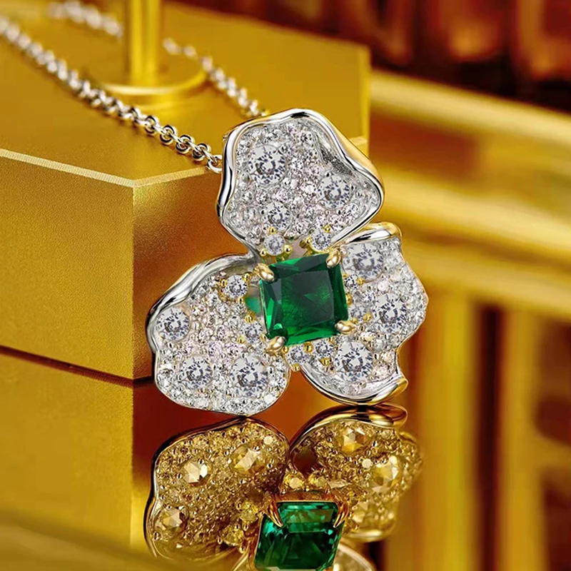 Delicate Sparkling Flower Pendant Necklace for Women Bright Cubic Zirconia Accessories for Wedding Party Fashion Jewelry 4 Mallzona Sd18fb26a25f5457a98df3fcf78cd835fb Delicate Sparkling Flower Pendant Necklace for Women Bright Cubic Zirconia Accessories for Wedding Party Fashion Jewelry Mallzona