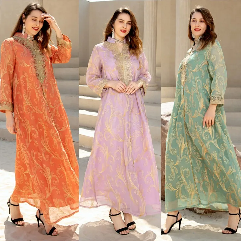 Muslim New Spring and Summer Women's Clothing Arab Long Sleeve Middle East Swing Dress
Muslim New Spring and Summer Women's Clothing Arab Long Sleeve Middle East Swing Dress