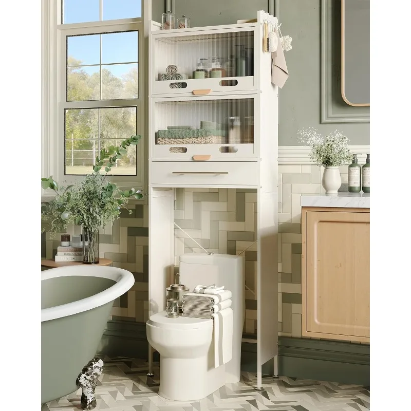 NETEL Over The Toilet Storage Cabinet with Flip Door, 3-Tier Bathroom Shelf Over Toilet, Bathroom Space Saver Organizer Rack For
NETEL Over The Toilet Storage Cabinet with Flip Door, 3-Tier Bathroom Shelf Over Toilet, Bathroom Space Saver Organizer Rack For
