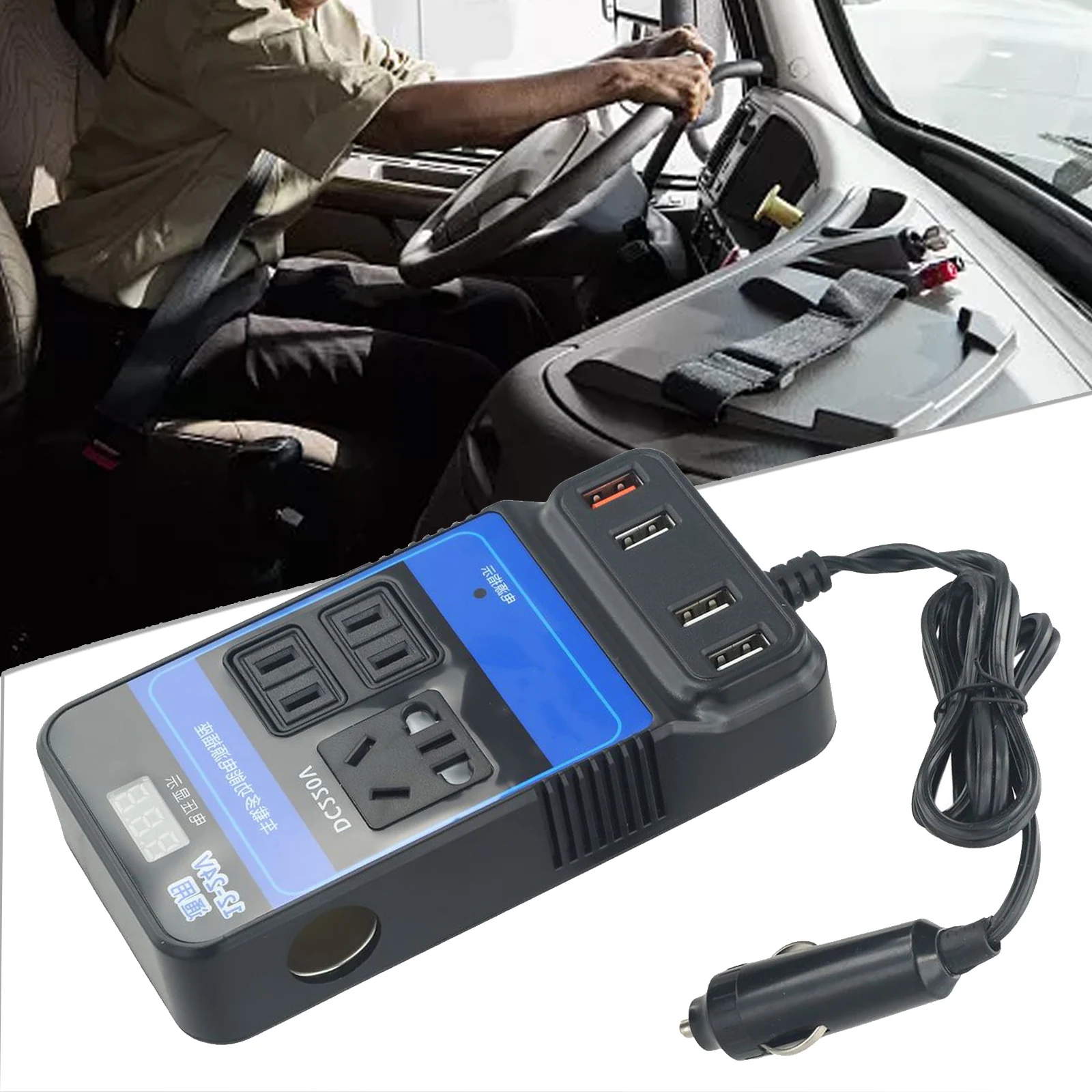 1x Car Inverter For Car Universal DC12V 24V To DC110V/220V Converter Trip 4-USB 8 Security Protection Function Black Inverters
1x Car Inverter For Car Universal DC12V 24V To DC110V/220V Converter Trip 4-USB 8 Security Protection Function Black Inverters