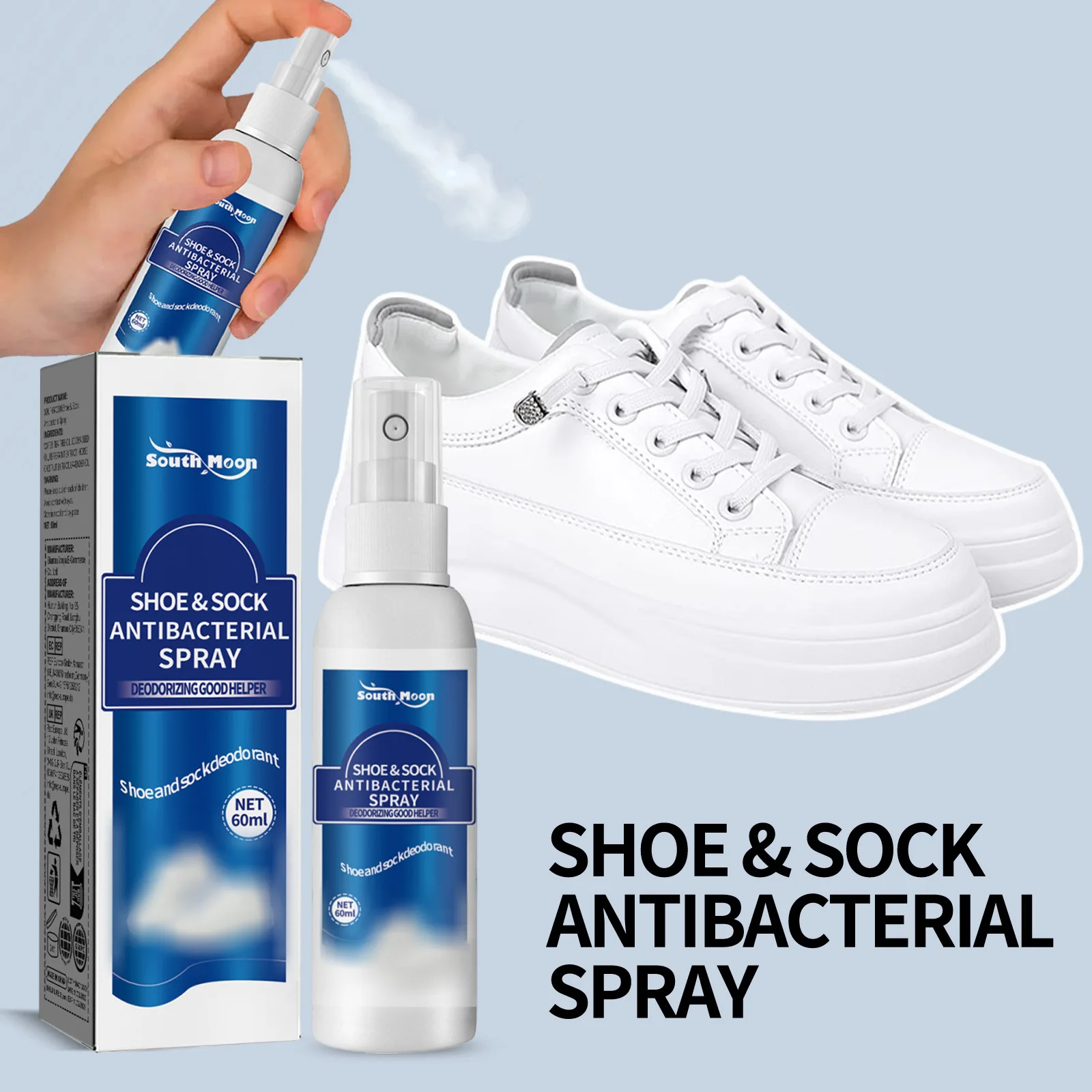 60ml Shoes Deodorizing Removal Spray Antibacterial Stink Freshener Muti-Purpose Odor Eliminator for Shoes Sneakers Boots Sandals 60ml Shoes Deodorizing Removal Spray Antibacterial Stink Freshener Muti-Purpose Odor Eliminator for Shoes Sneakers Boots Sandals