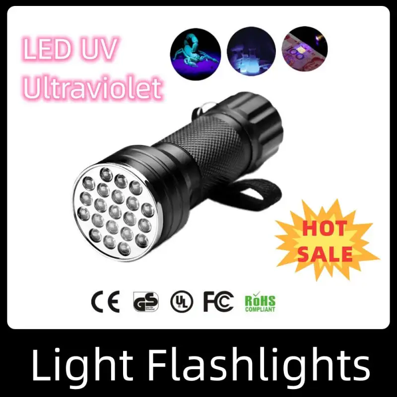 

21 LED UV Ultraviolet Flashlight Blacklight 395NM Mini Torch Flash Lamp For Pet Urine Stains Portable Black Light Flashlights