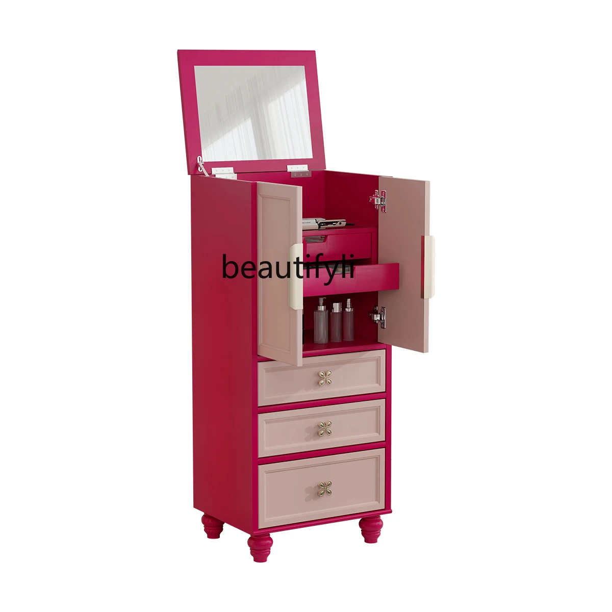 Jewelry Cabinet Dressing Table Integrated Floor Home Cloakroom Island Cabinet Flip Mirror Clothes Closet
Jewelry Cabinet Dressing Table Integrated Floor Home Cloakroom Island Cabinet Flip Mirror Clothes Closet