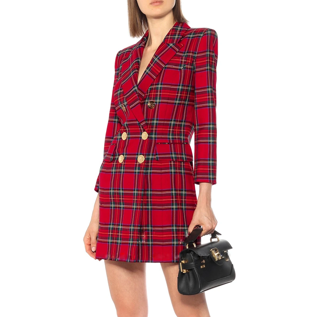

Spot Spring And Autumn 2023 New Fashion Premium Check Long Sleeve Slim Temperament Commuter Women's Suit Dress Woman's Blazer