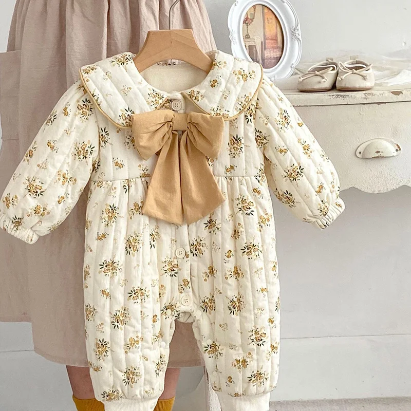 MILANCEL Winter Baby Rompers Foral Girls Jumpsuits Removable Bow Fur Lining Outfit
MILANCEL Winter Baby Rompers Foral Girls Jumpsuits Removable Bow Fur Lining Outfit