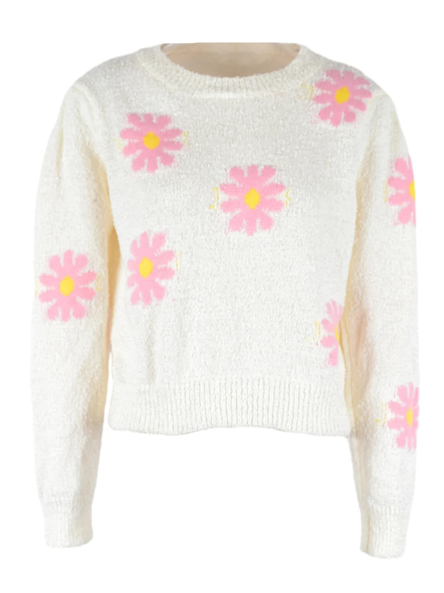 Women s Knit Sweaters Casual Soft Long Sleeve Crew Neck Flower Pattern Pullover Sweater Fall Winter Streetwear
Women s Knit Sweaters Casual Soft Long Sleeve Crew Neck Flower Pattern Pullover Sweater Fall Winter Streetwear