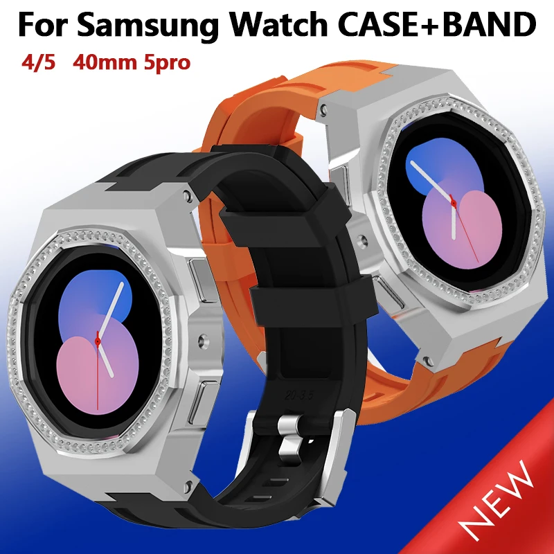 Luxury Case Mod Kit for Samsung Galaxy Watch 4 5 Pro 40mm Rugged Protective Metal Bumper Silicone Band for Men Women
Luxury Case Mod Kit for Samsung Galaxy Watch 4 5 Pro 40mm Rugged Protective Metal Bumper Silicone Band for Men Women