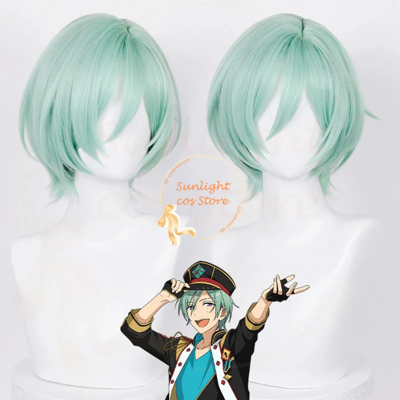 

ES ALKALOID Kazehaya Tatsumi Cosplay Wig 30cm Green Anime Wig Heat Resistant Synthetic Wig Halloween Party Wigs