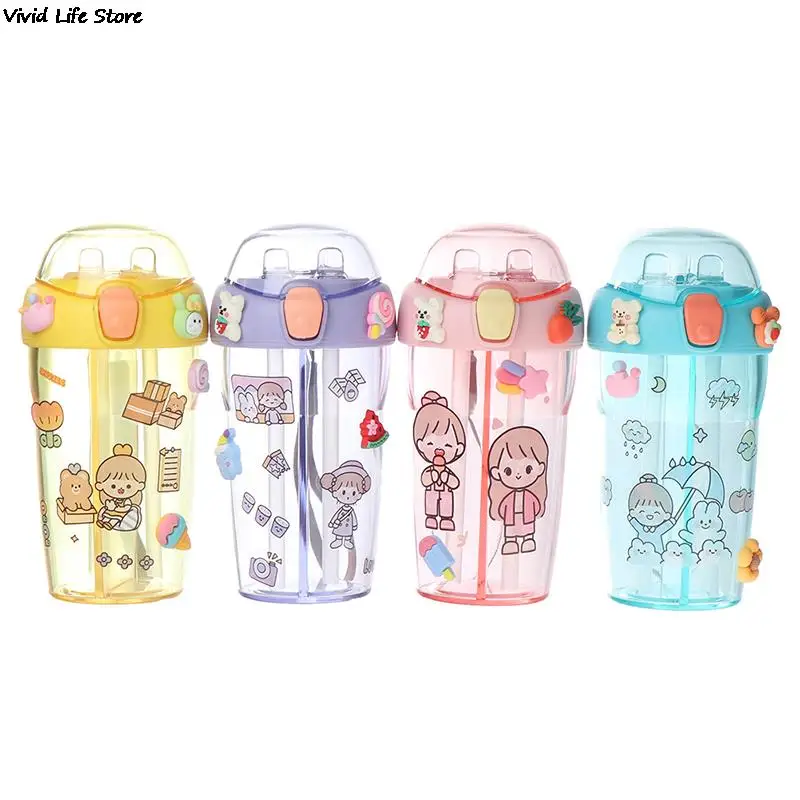 430ml Cute Children Double Drinking Water Bottle Straw Portable Bottle Student Couple Plastic Cup Gift For Friend
430ml Cute Children Double Drinking Water Bottle Straw Portable Bottle Student Couple Plastic Cup Gift For Friend