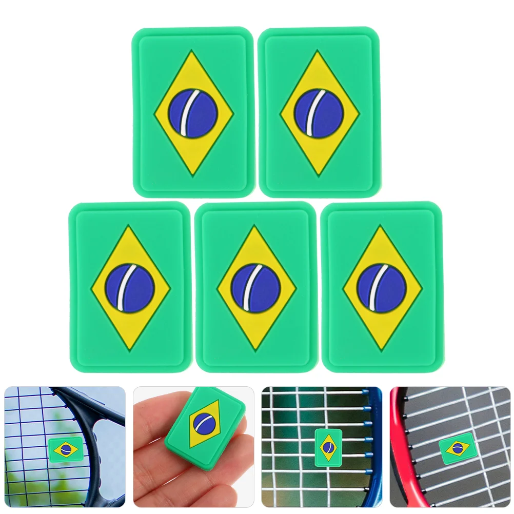 

5Pcs Racket Vibration Dampeners National Flag Elements Tennis Dampeners Shocking Absorbing Tools