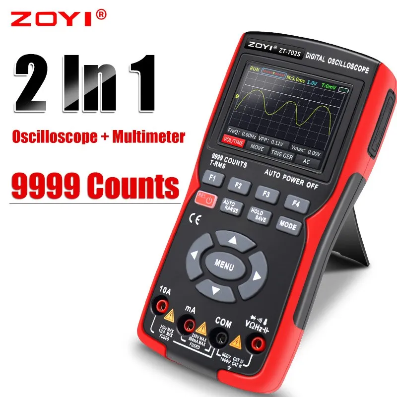 

ZT-702S 2In1 Digital Oscilloscope Multimeter Real-time sampling rate 48MSa/s True RMS 1000V Professional Tester with 2.8" screen