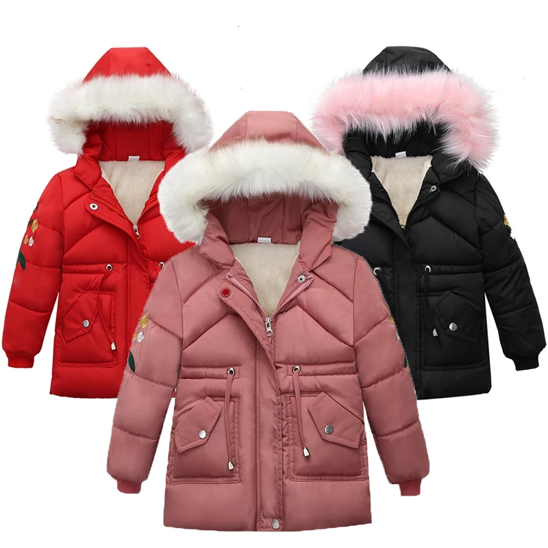 

Autumn Winter Girls Jackets Keep Warm Thickening Comfortable Kids Jacket Solid Hooded Casual Girls Coat 4-6 Years Kids Clothes