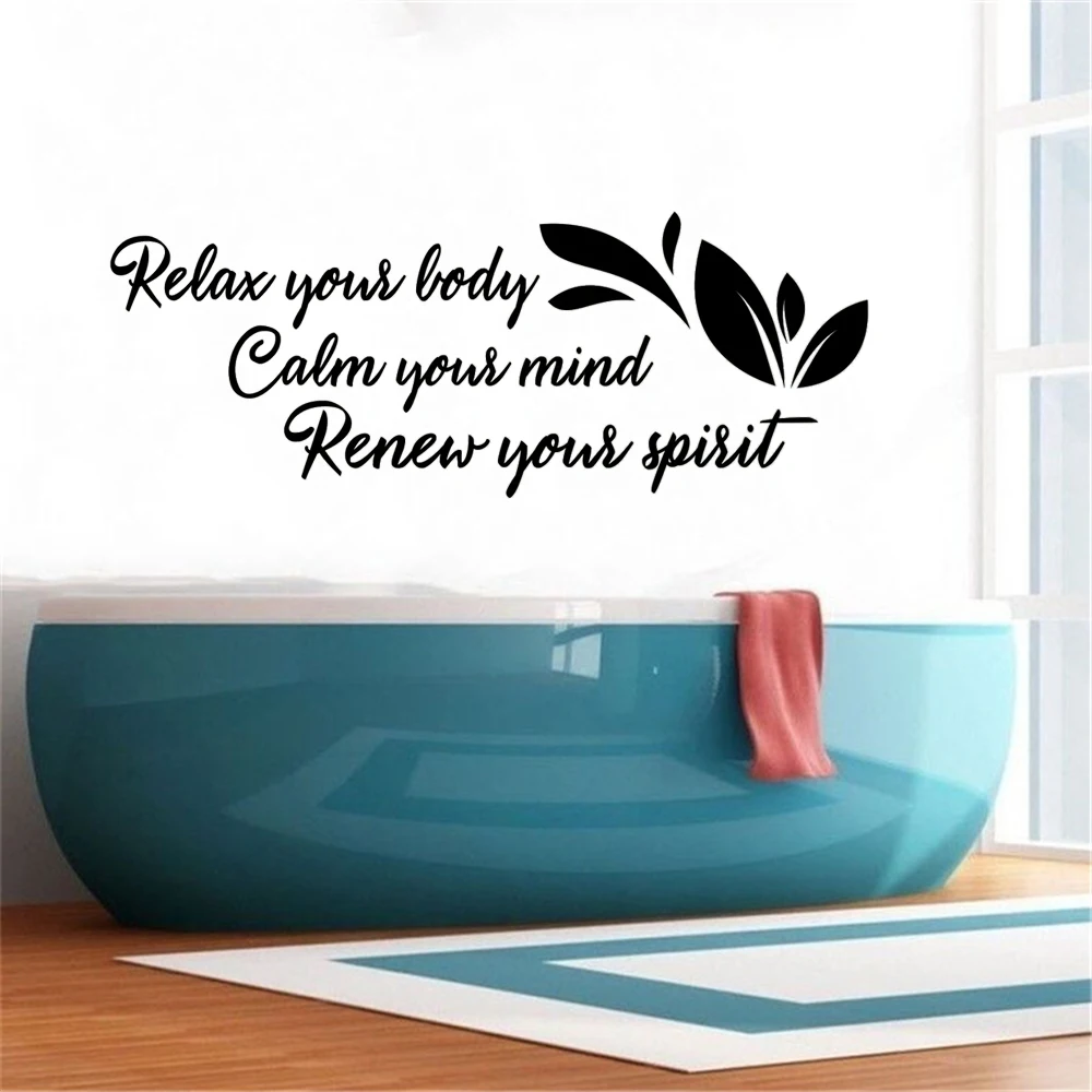 

Relax Your Body Wall Stickers Spa Therapy Beauty Decals Removable Vinyl SPA Beauty Salon Home Decor Spa Wellness Murals HJ1288