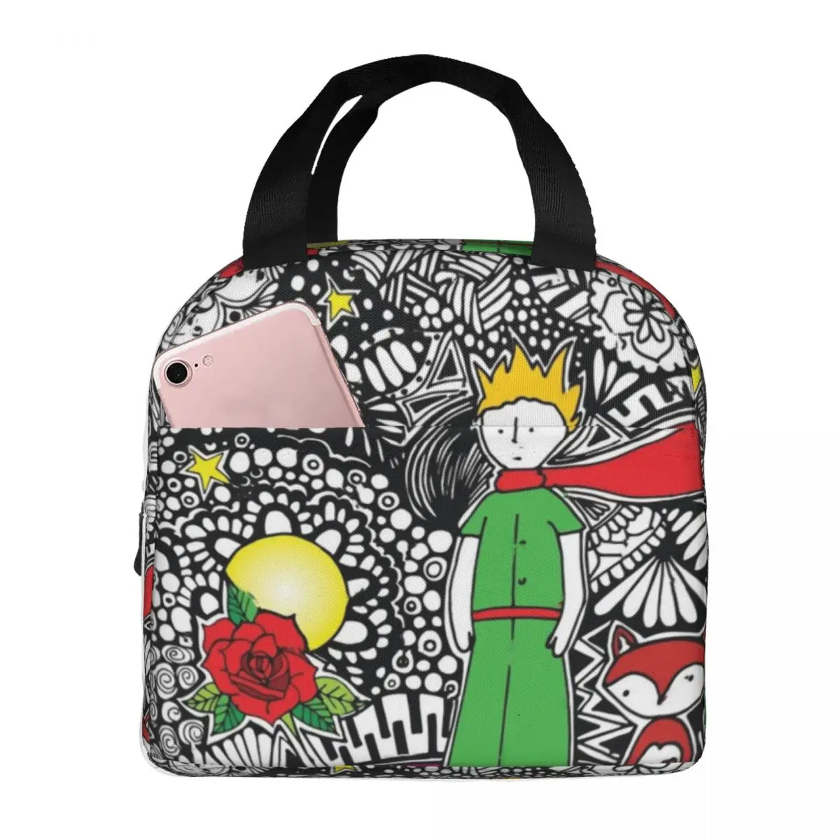 

The Little Prince Thermal Insulated Lunch Bags Reusable Bento Pouch Portable Tote Lunch Box School Teacher