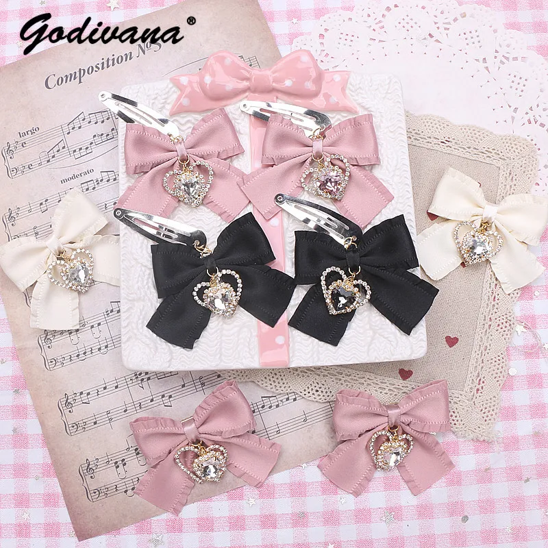 Fashion Beads Handmade Hair Accessories for Women Rhinestone Love Pendant Clip Bow Barrettes Hairclips Sweet Cute Headdress
Fashion Beads Handmade Hair Accessories for Women Rhinestone Love Pendant Clip Bow Barrettes Hairclips Sweet Cute Headdress