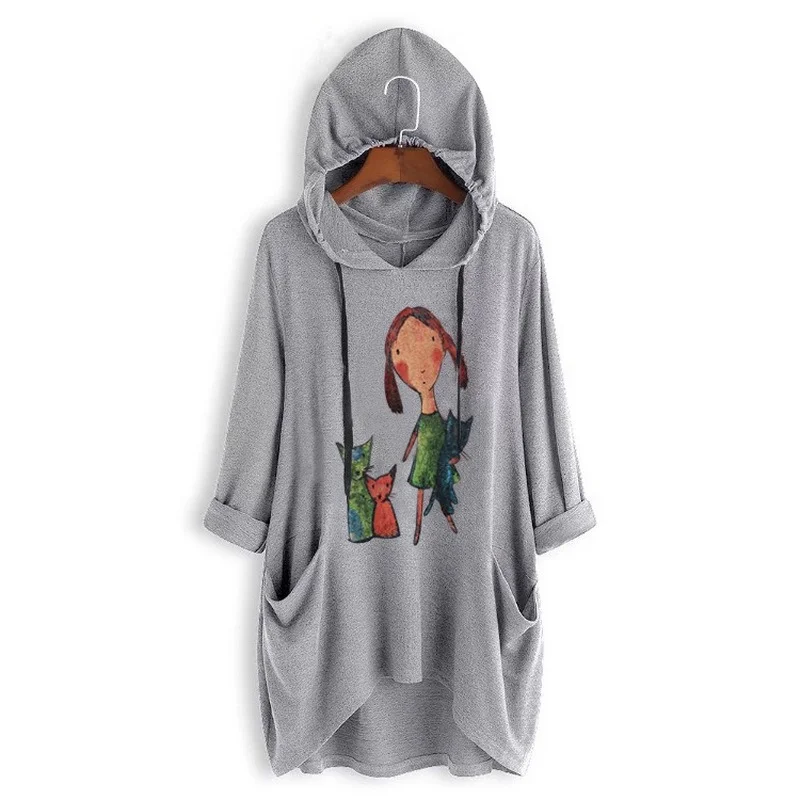 Women Loose Long Sleeve Pullover Hoodie Spring Autumn Women's Sweater Loose Hooded Top
Women Loose Long Sleeve Pullover Hoodie Spring Autumn Women's Sweater Loose Hooded Top