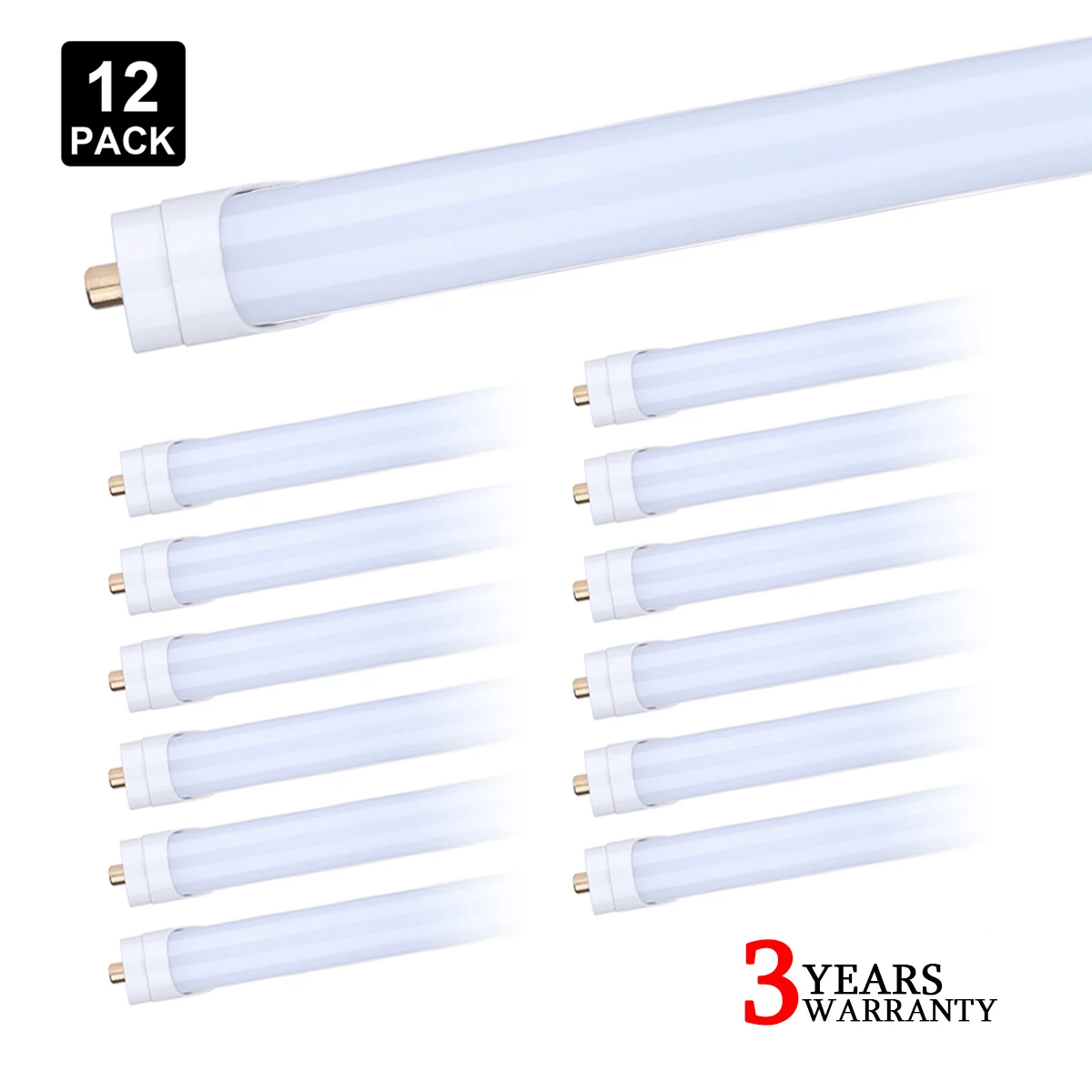 12Pcs T8 T12 8FT FA8 Single Pin Led Tube Light Bulbs 65W 7800lm 8Foot Led Shop Light 85-277V 6000K Flat 2 Row Bulbs Frost Cover
12Pcs T8 T12 8FT FA8 Single Pin Led Tube Light Bulbs 65W 7800lm 8Foot Led Shop Light 85-277V 6000K Flat 2 Row Bulbs Frost Cover